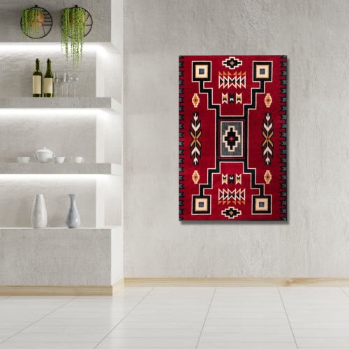 لوحة جدارية مطبوعة على لوح خشب MDF بنقشة سجاد زولي...