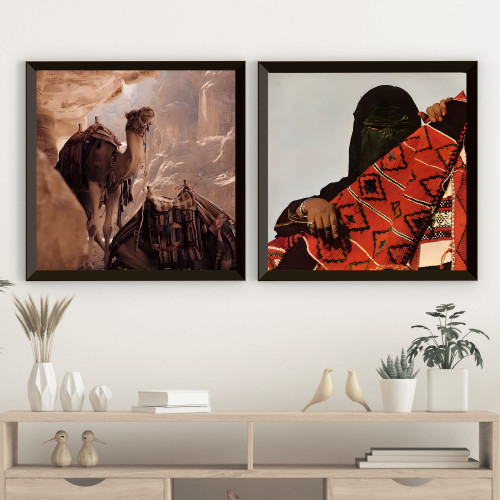 البادية - لوحة جدارية مطبوعة ديكور طقم من لوحتين ت...