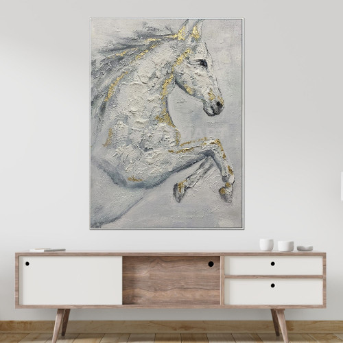 الخيل والذهب - لوحة جدارية مطبوعة