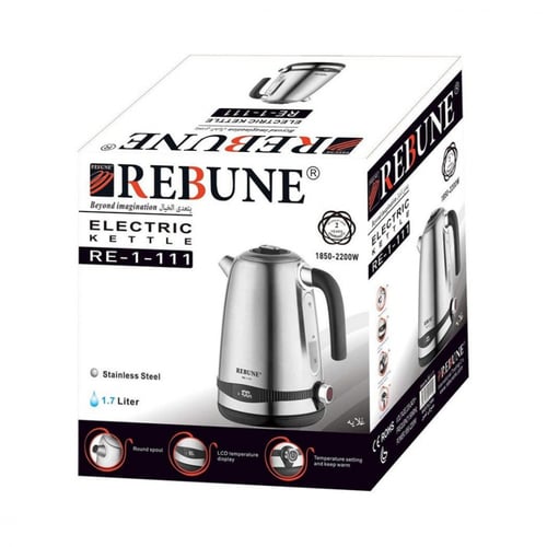 غلاية كهربائية استيل من ريبون - سعة 1.7 لتر -2200...