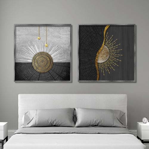 طقم من لوحتان جدارية كانفس فن تشكيلي