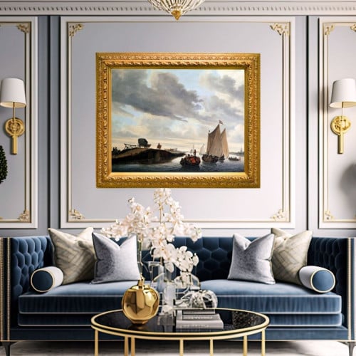 لوحة جدارية كلاسيكية مطبوعة ومغلفة بالزجاج - الفنا...