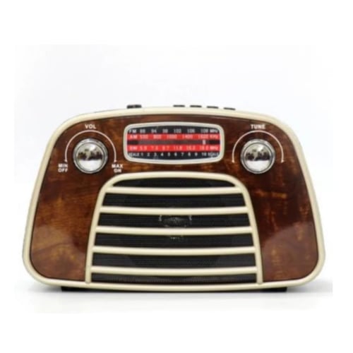 راديو بتصميم كلاسيكي يعمل بتقنية البلوتوث من دي ال...