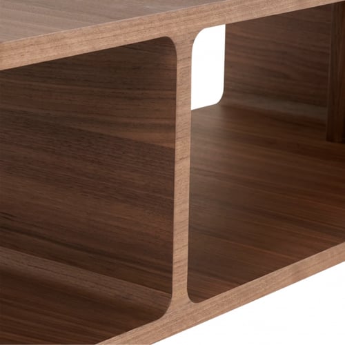 طاولة وسط خشبية تصميم عصري لون جوزي