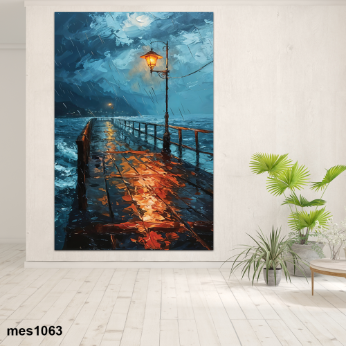 لوحة جدارية مطبوعة فنية وديكور - رصيف ميناء