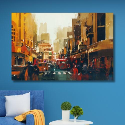 لوحة جدارية فنية مطبوعة - شوارع المدينة