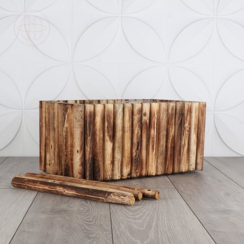 طقم أحواض مستطيلة من أوتاد خشبية - بأرجل يمكن فكها...