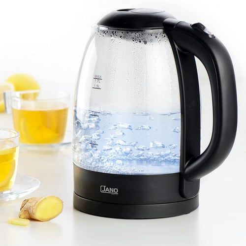 غلاية كهربائية زجاجية بقاعدة دوارة من جانو - سعة 1...