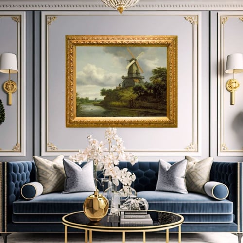 لوحة جدارية كلاسيكية مطبوعة ومغلفة بالزجاج - الفنا...