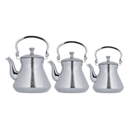 طقم غلايات شاي ستيل 3 قطع من السيف - لون كروم