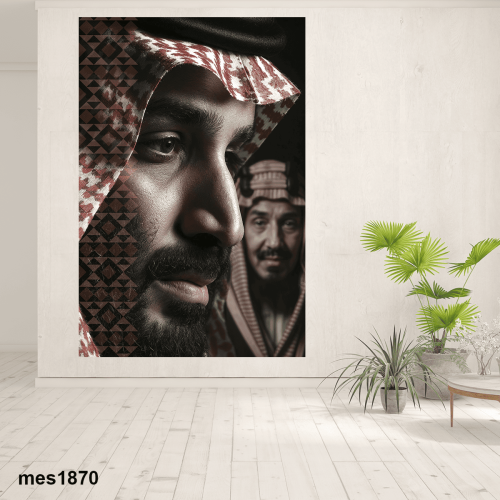 لوحة جدارية مطبوعة فنية وديكور - الملك سلمان بن عب...