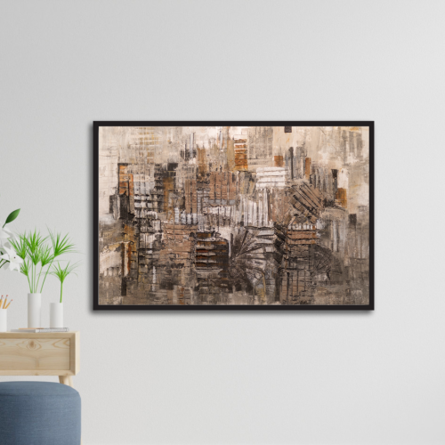 لوحة جدارية كنفاس مطبوعة - لوحة مدينة تجريدي
