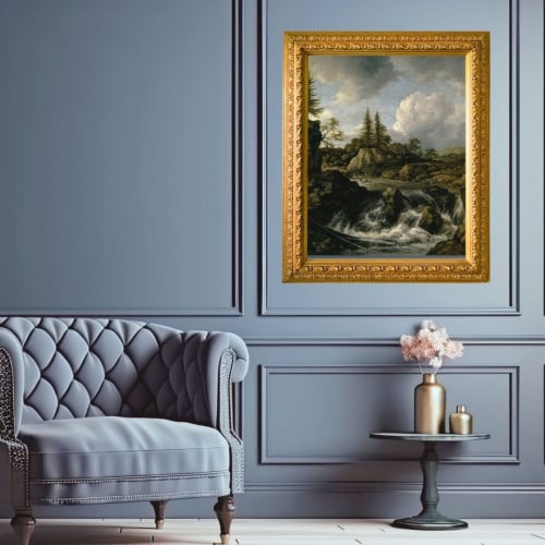 لوحة جدارية كلاسيكية مطبوعة ومغلفة بالزجاج - الفنا...