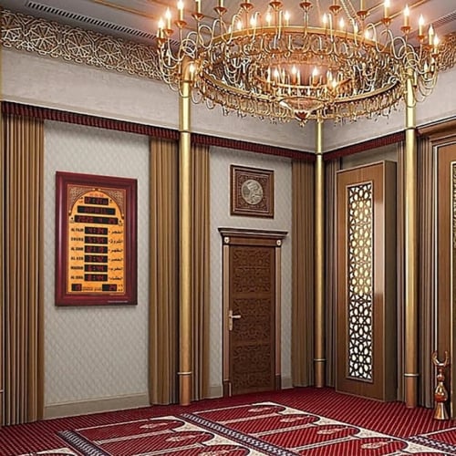 ساعة جدارية رقمية بلغتين من الحرمين -مناسبة للصالا...