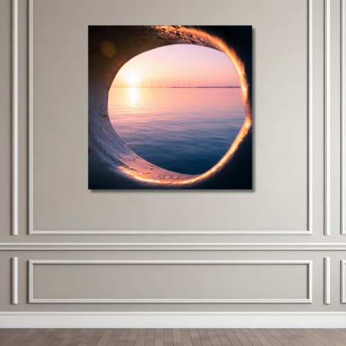 لوحة كنفاس جدارية مطبوعة منظر البحر