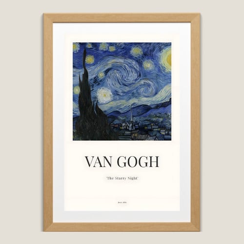 لوحة جدارية مطبوعة ڤان جوخ ليلة النجوم المرصعة