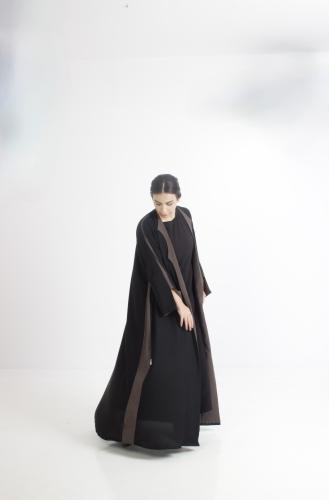Black & Olive green abaya 002