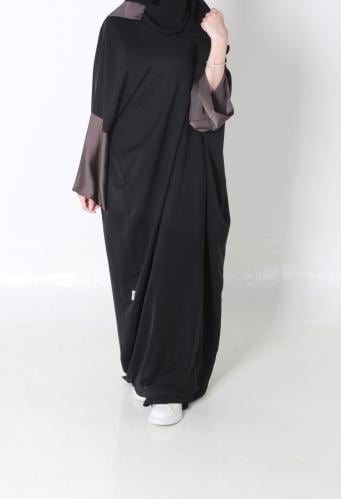 Olive green silk sleeve abaya