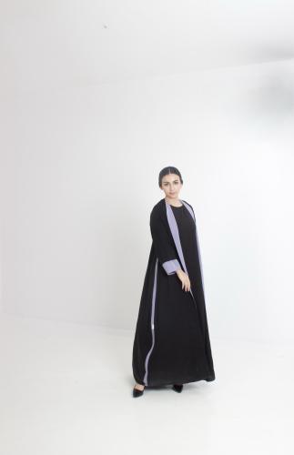 Black & Purple Abaya 001
