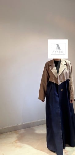 Navy and beige abaya