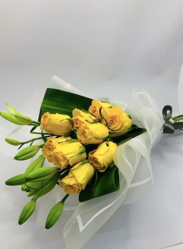 بوكيه ورد اصفر باقه مافالا