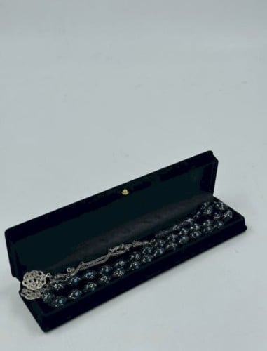 سبحة يسر فضة وازرق