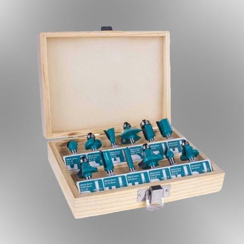 Total 12-piece router bit set 8 mm