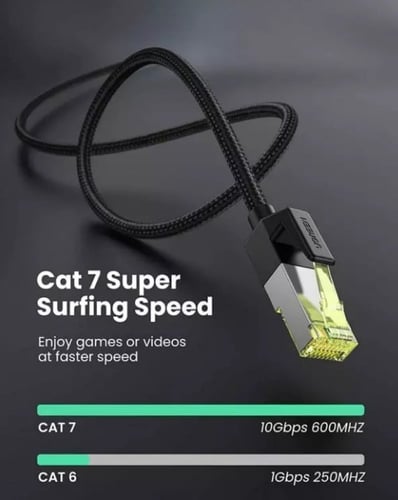 يوجرين كابل كات 7 ايثرنت اسود