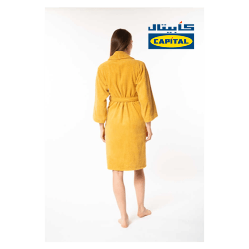 روب استحمام سادة سميك اصفر