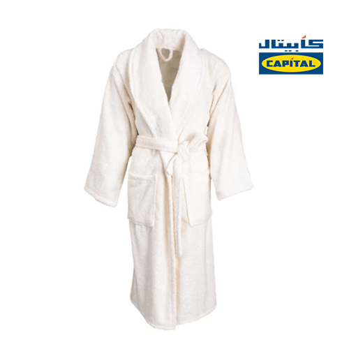 روب استحمام سادة سميك كريمي