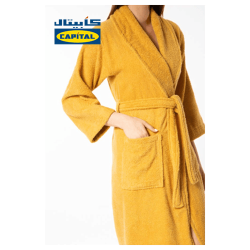 روب استحمام سادة سميك اصفر