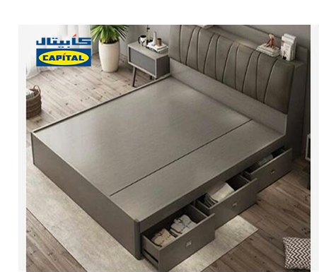 سرير مزدوج بوحدة تخزين