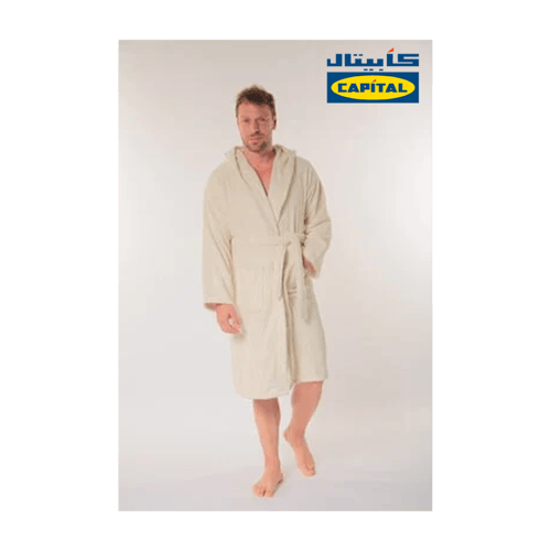 روب استحمام سادة سميك كريمي