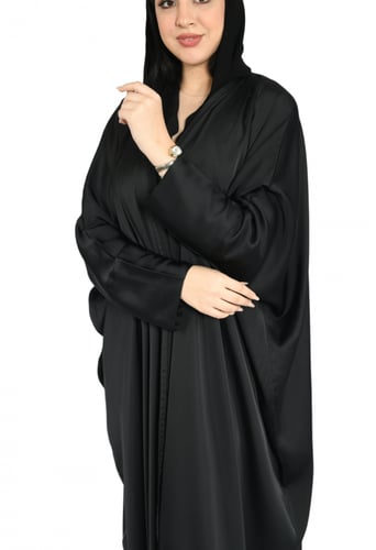 عباية حرير اسود فراشة