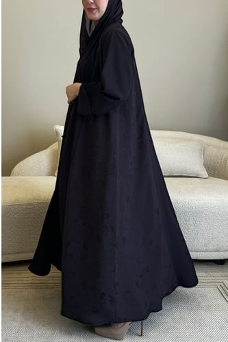 عباية كلوش لون موف مع جوانب مشجرة