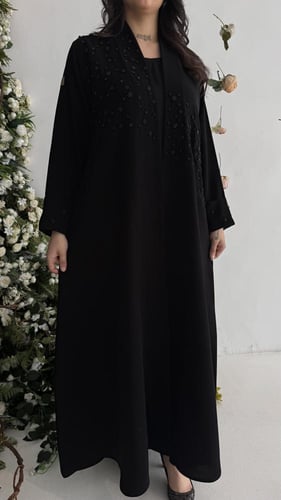 عباية كلوش مع شك أسود فاخرة