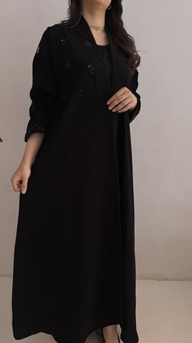 عباية كلوش مع شك أسود فاخرة