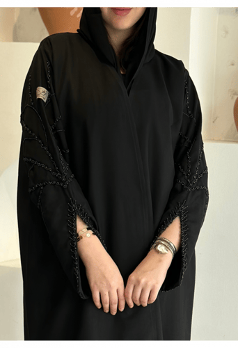 عباية كلوش كتان بشك