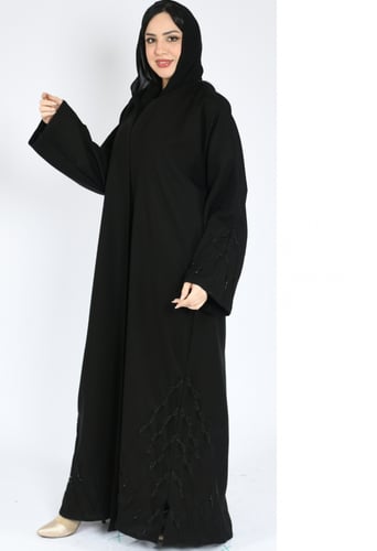 عباية قماش كتان اسود