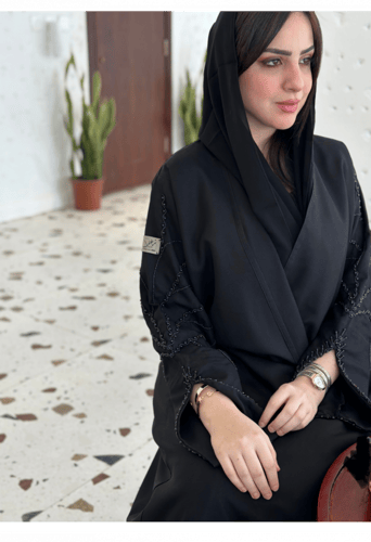 عباية كلوش كتان بشك