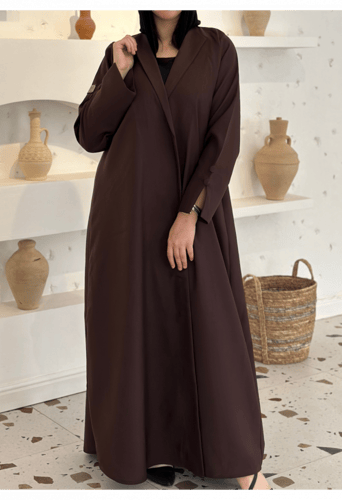 عباية كلوش لف لون بني رسمية