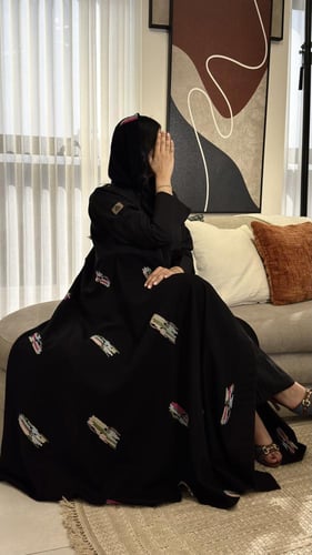 عباية دبل كلوش بتطريز أنيق فاخرة