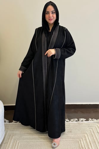 عباية قماش شمواه بتطريز