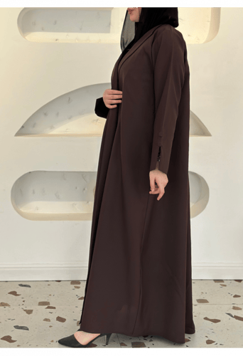 عباية كلوش لف لون بني رسمية
