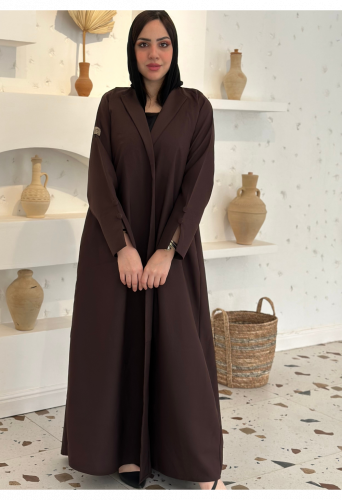 عباية كلوش لف لون بني رسمية