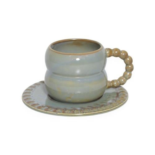 كوب شاهي مدور مع صحن