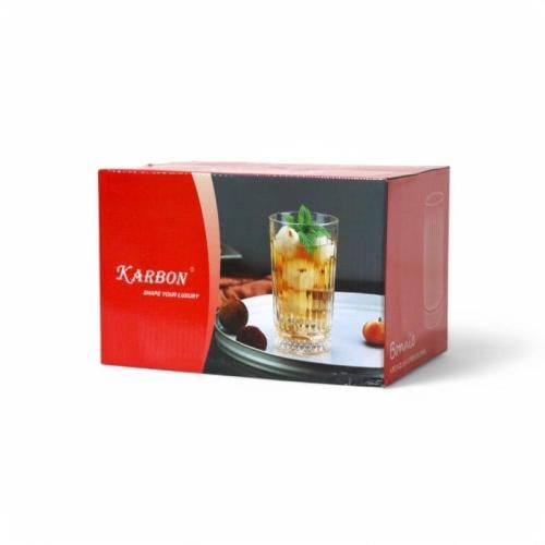 كاس عصير زجاج شفاف 6 حبة