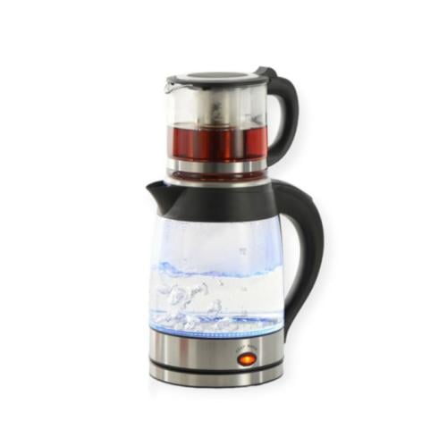 غلاية ومحضره شاي زجاج 1.8 لتر