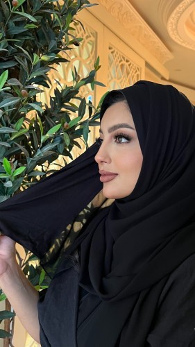 بوكس طرحتين سوداء وكحلي شيفون مبطنة بقطن