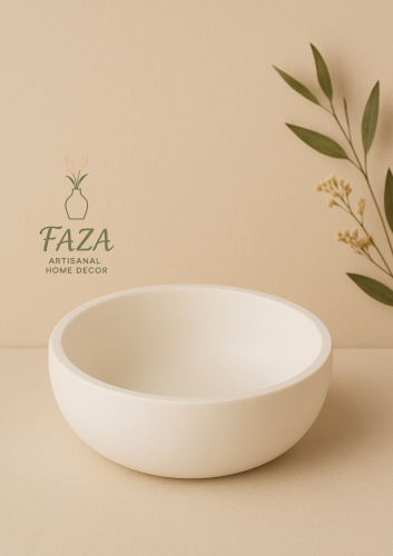 وعاء دائري لصب الشموع مصنوع من الجبس